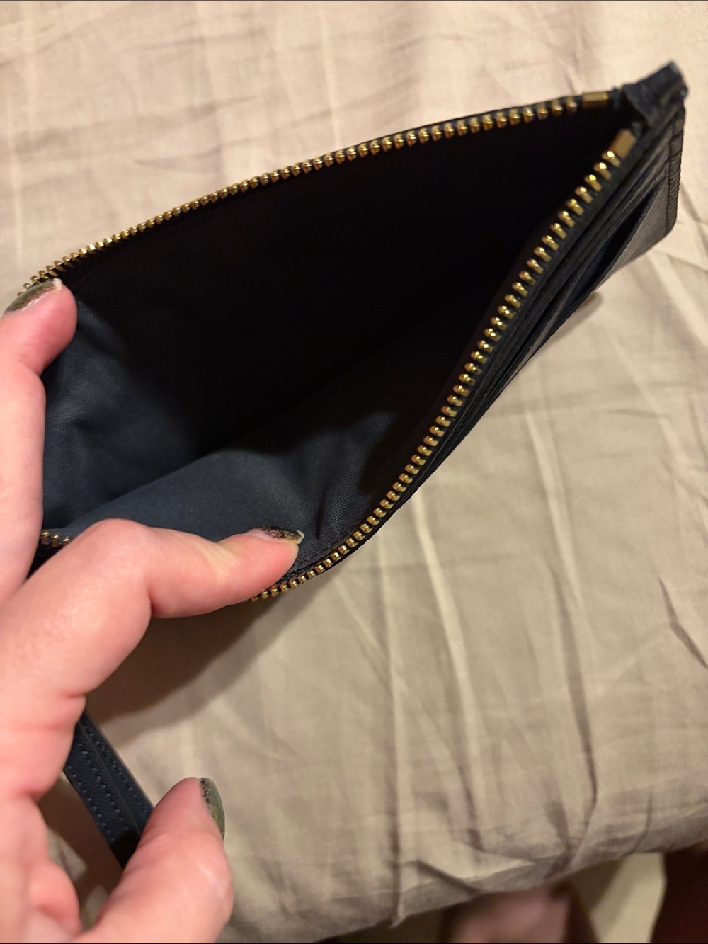 Coach Navy Leather Wristlet - Picture 3 of 3